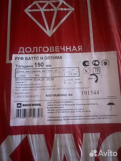 Утеплитель Rockwool Фасад Баттс Д Оптима м
