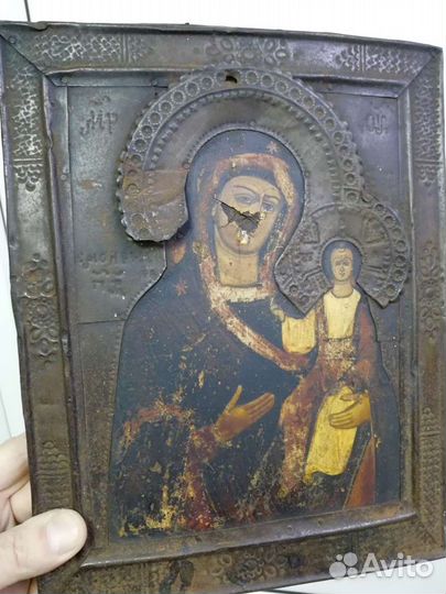 Икона Старинная Смоленская Бм