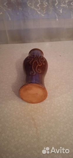 Ваза глиняная для цветов, б/у