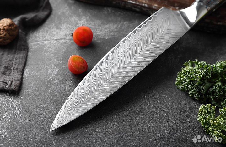 Кухонный шеф нож из дамасской стали