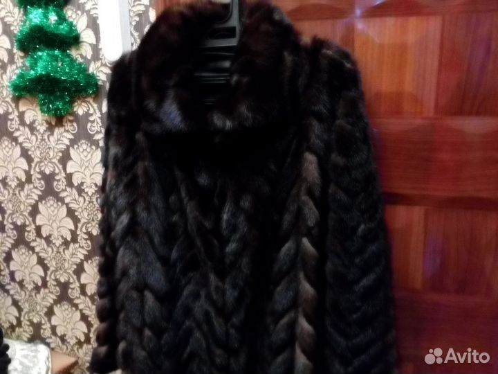 Шуба из кусочков норки