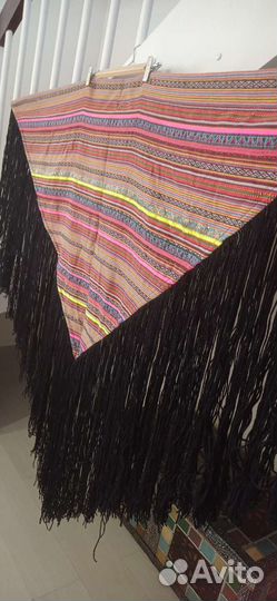 Бохо Этно Платок Косынка хлопок с бахромой