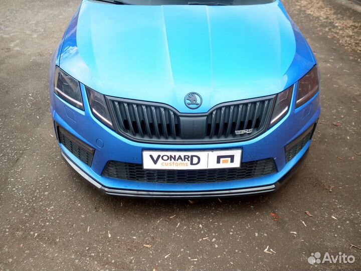 Сплиттер бампера Skoda Octavia 3 A7 RS FL V3 под п