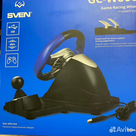 Игровой руль с педалями и коробкой передач