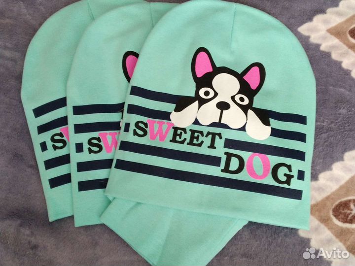 Разные шапка и снуд детский