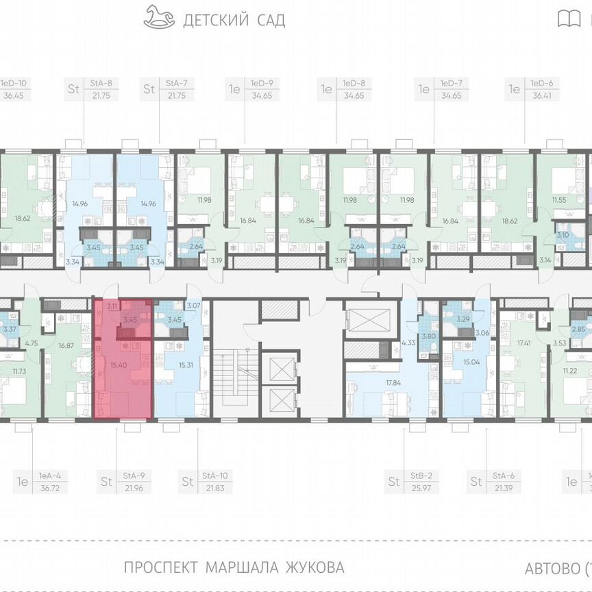 Квартира-студия, 22 м², 17/23 эт.