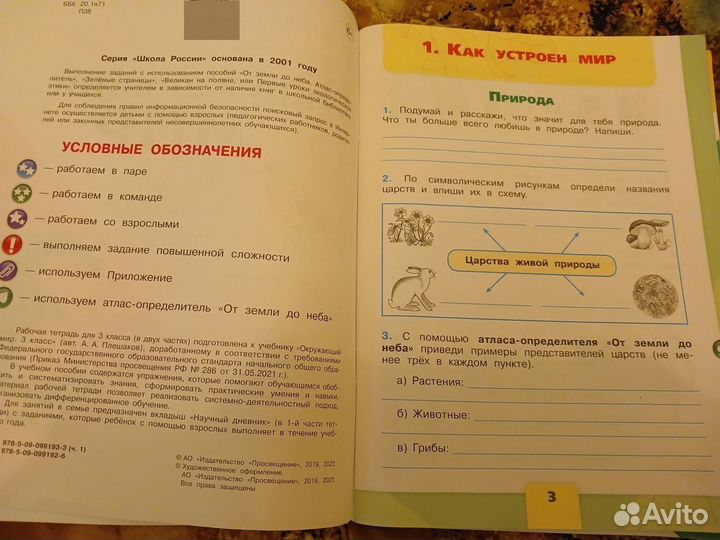 Рабочая тетрадь Окружающий мир 3 класс 2 части