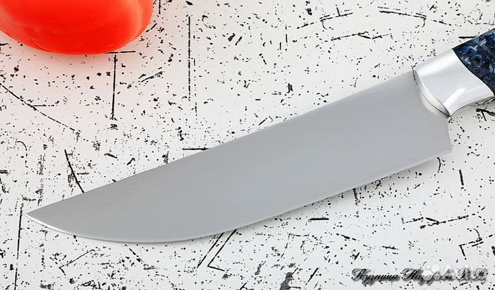 Нож Шеф № 8 сталь 95Х18 рукоять акрил синий