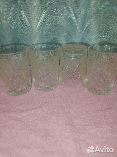 Стаканы хрустальные, граненые стеклянные СССР