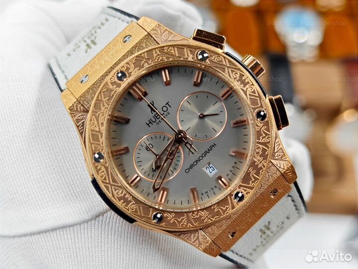 Hublot Gold Гравировки кварцевые мужские часы