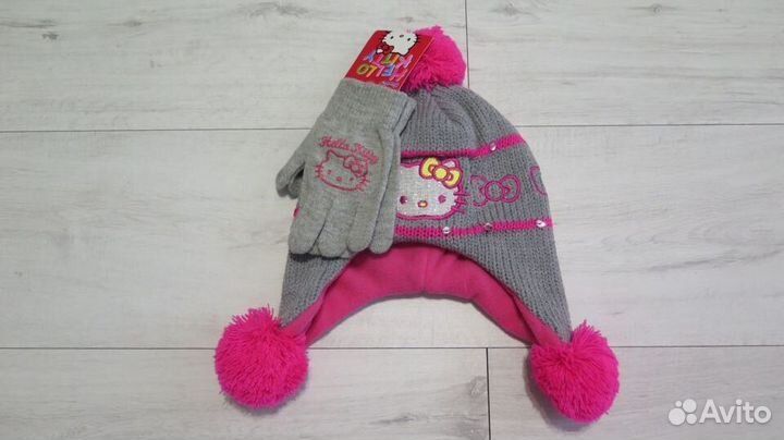 Шапка с перчатками Hello Kitty Размер 52