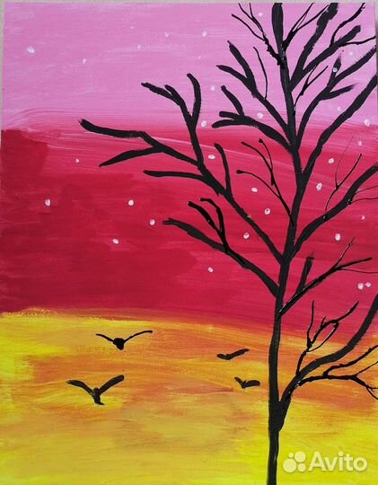 Картина холст на картоне