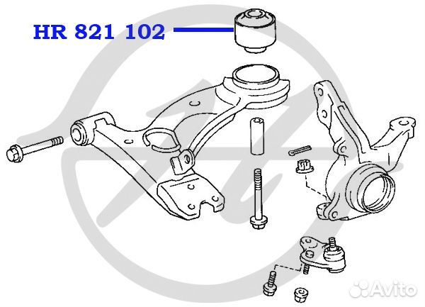Сайлентблок нижнего рычага передней подвески, задн