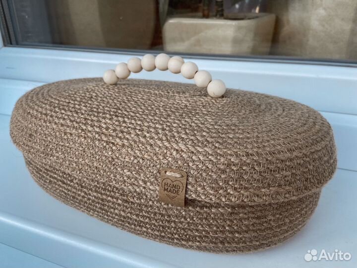 Корзина для хранения из джута зигзаг, хлебница