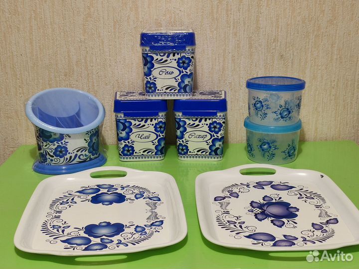 Новый набор посуды Гжель