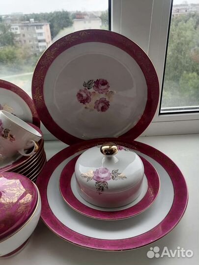 Чайный сервиз Роза ГДР 12 персон