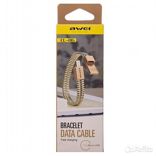 Кабель USB 2А awei CL-86 (microUSB) 20см