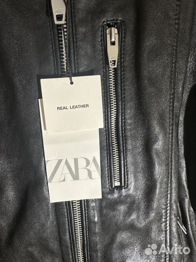 Кожаная куртка Zara байкерская M 46-48 новая