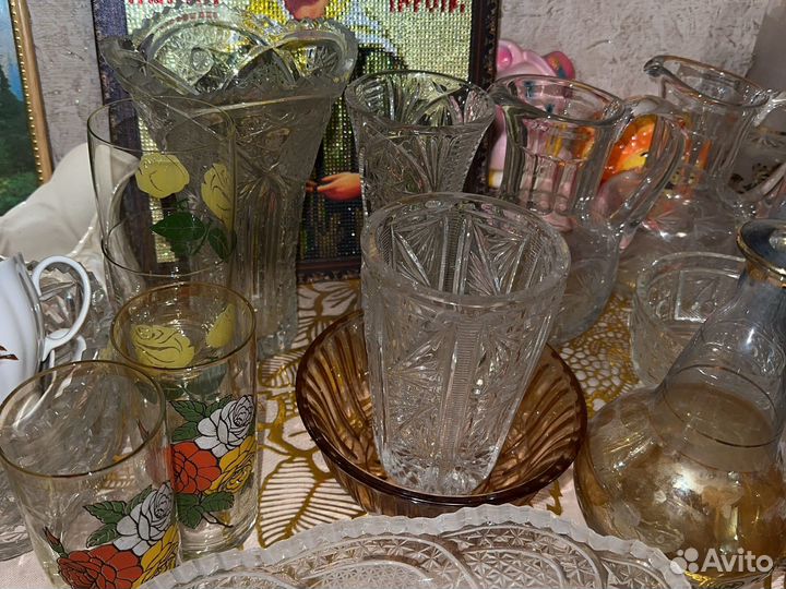 Посуда салатник хрусталь ваза пепельница рюмка