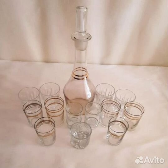 Графин стопки стекло СССР винтаж.Пакетом