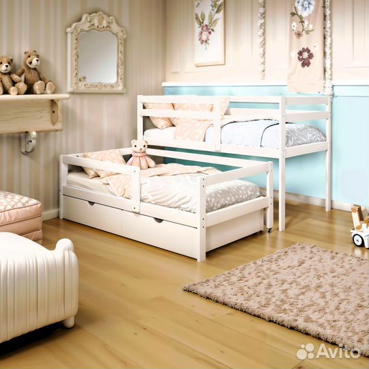 Детская кровать из цельного массива березы