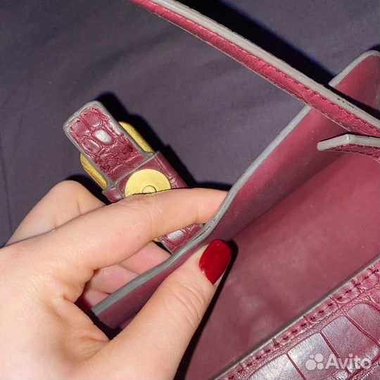 Сумка багет mango бордовая