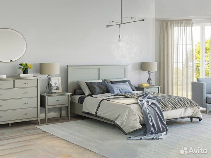 Прикроватная тумба эльза, Светло-серый