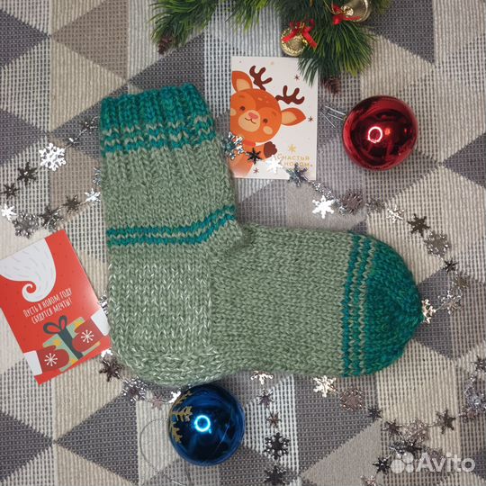 Шерстяные вязаные женские носки