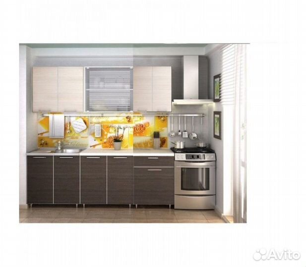 Кухня Радуга Венге/дуб белёный 1,8 м