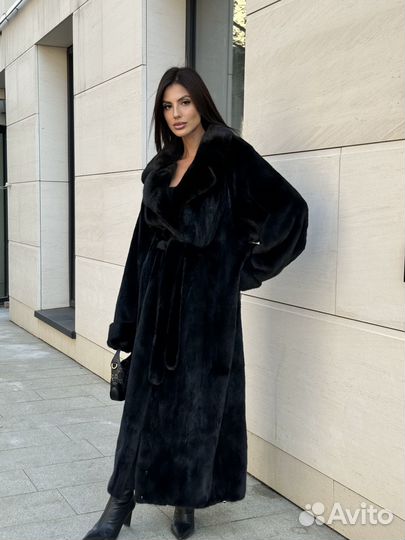 Длинная шуба Luxury Fashion английский воротник