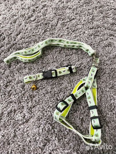 Шлейка, ошейник, поводок для собак