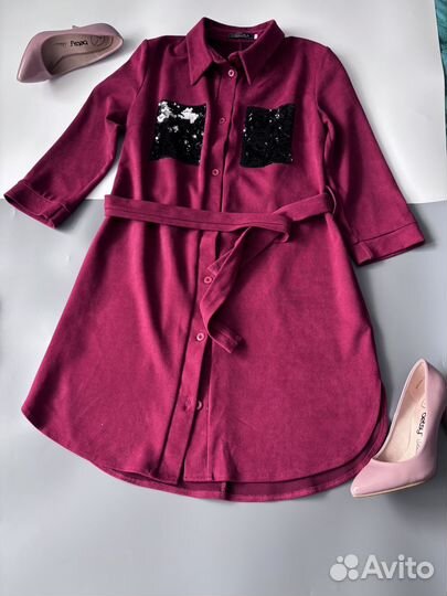 Платье женское красное размер 48 бу р L