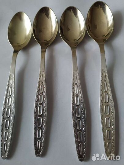 Ложки чайные. Мельхиор, позолота. Кольчугино. Идеа