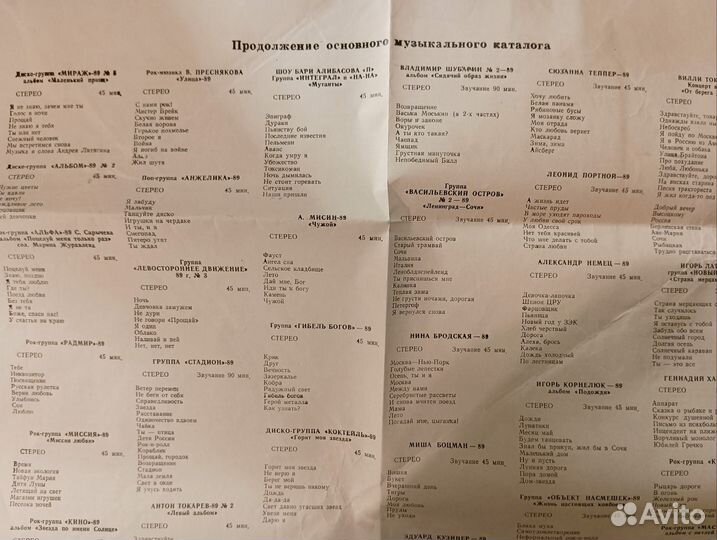 Перечень фонограмм В.Высоцкого