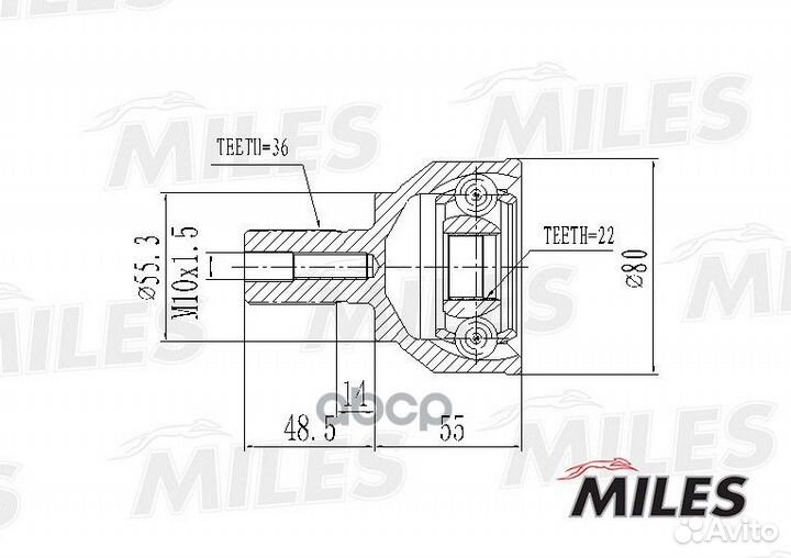 ШРУС наружный mazda 3 1.4/1.6/2.0 03- (SKF vkja