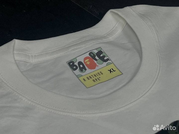 Хлопковая футболка bape BIG head APE