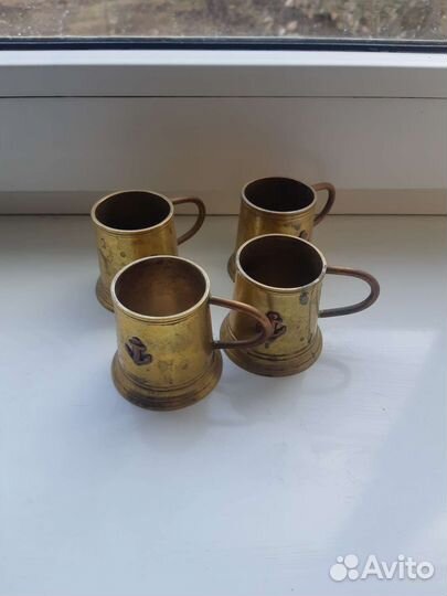 Рюмки мерники серебро с позолотой