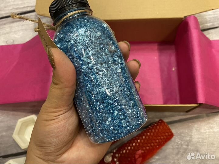 Мерцающая соль для ванны с шиммером, ароматная