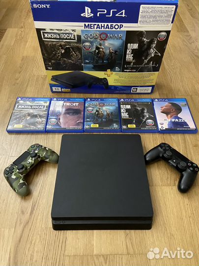 Sony PS4 slim 1tb (2 геймпада)
