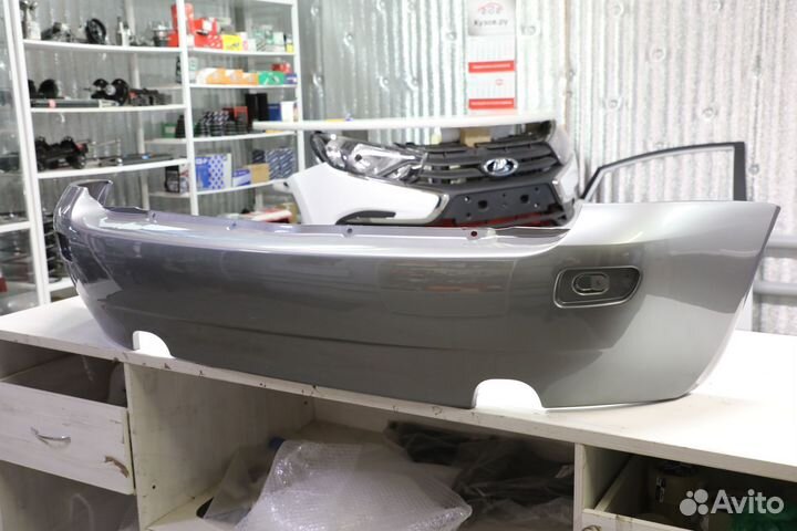 Бампер задний Калина хетчбек в цвет 650 Совиньон