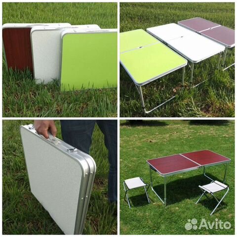 Новый раскладной стол с ручками+4 стульчика