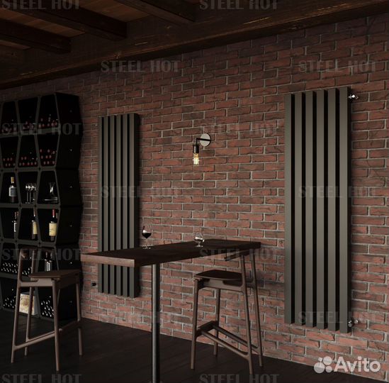 Вертикальный дизайнерский радиатор Steel-Hot от пр