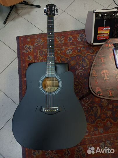 Гитара акустическая дредноут с дефектом