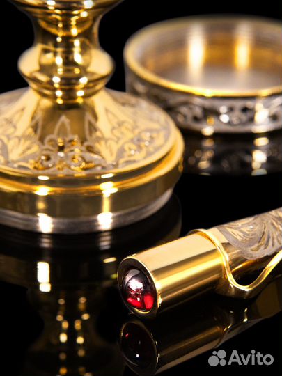 Набор «Ручка и оснастка для печати» золотые