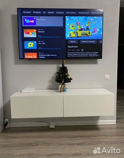 Тумба под тв белая подвесная Айден