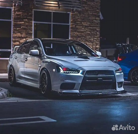 Тюнинг фары Mitsubishi Lancer 10 светодиодные