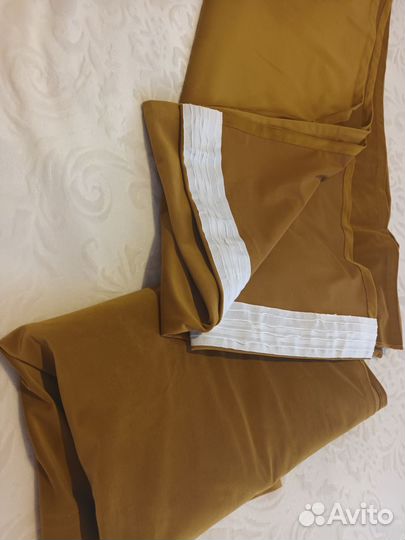 Шторы бархат охра