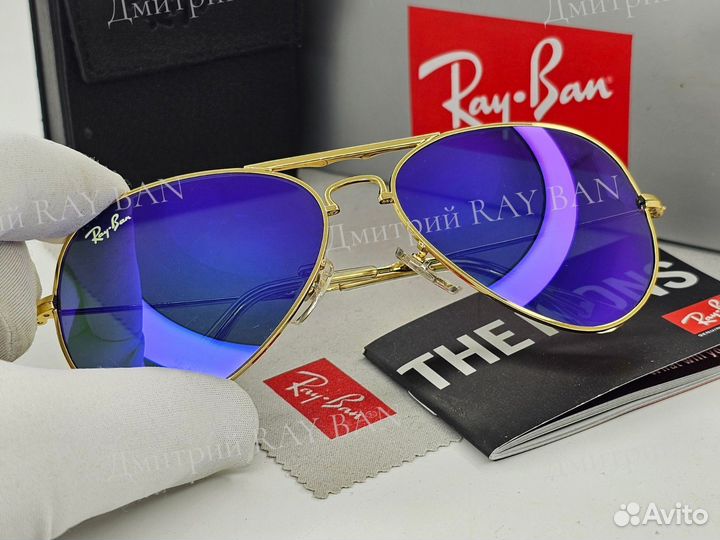 Очки Ray Ban 3479 Aviator Gold Blue Mirror Стекло