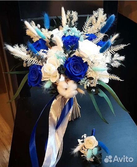 Букет невесты стабилизированных цветов/сухоцветов