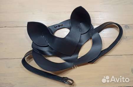 Маска кошки из натуральной кожи